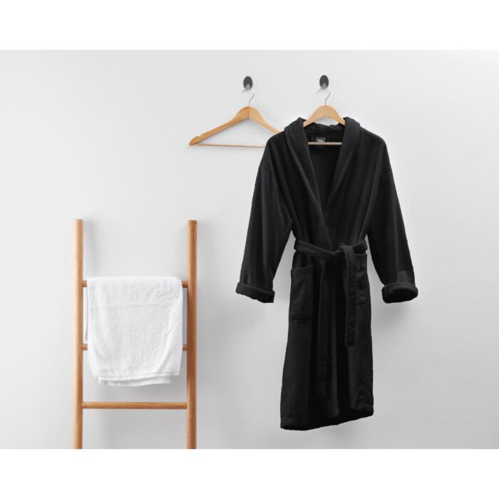 Soft Terry badjas S/M zwart