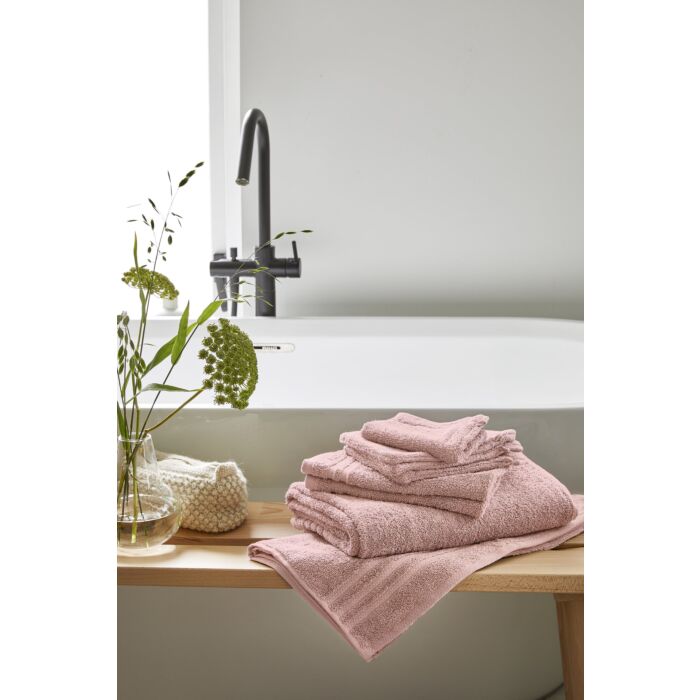 Bath Basics waschlappen/waschhandschuh 16x21cm altrosa (4 stück)
