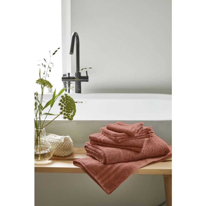 Bath Basics waschlappen/waschhandschuh 16x21cm terra (4 stück)