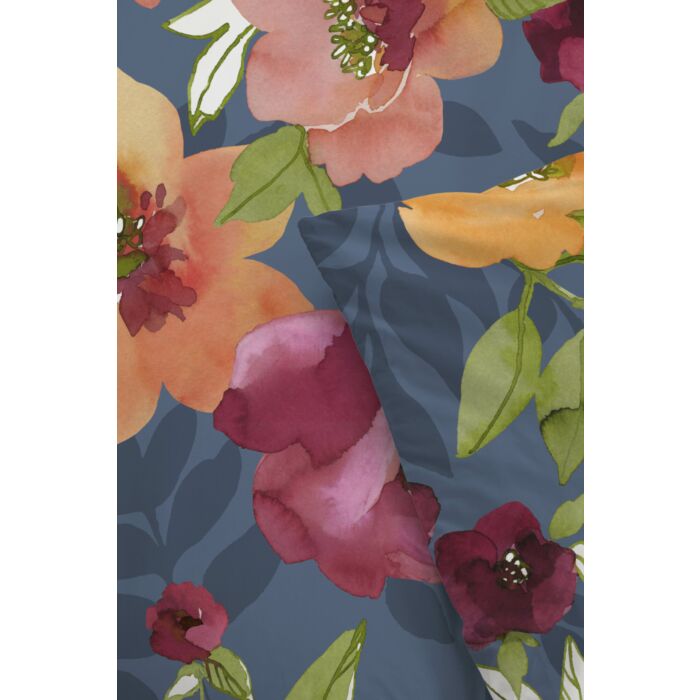 Flowering Peonies bettwäsche 135x200cm blau