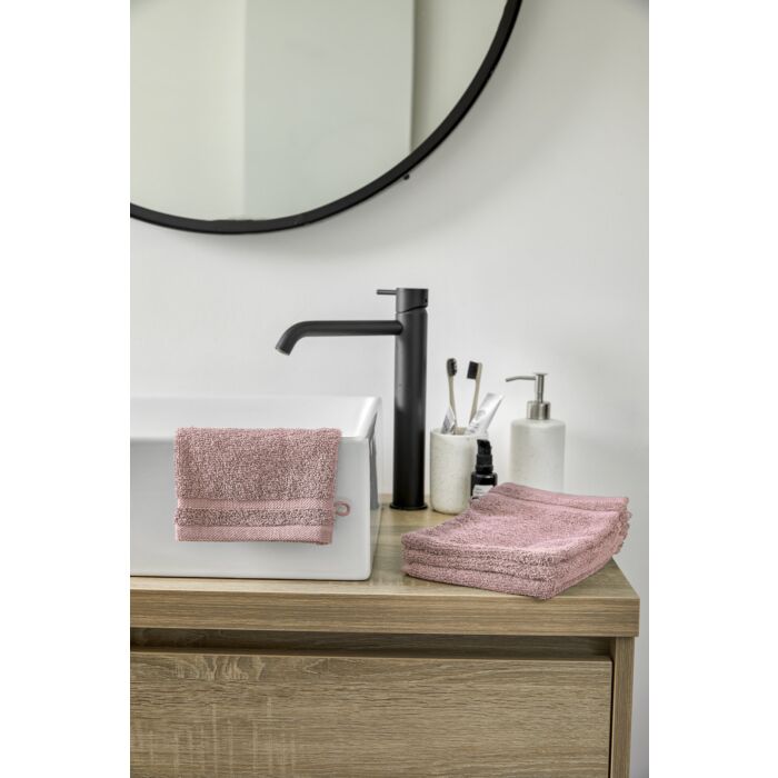 Bath Basics waschlappen/waschhandschuh 16x21cm altrosa (4 stück)