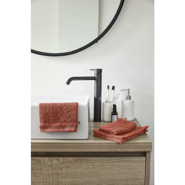 Bath Basics waschlappen/waschhandschuh 16x21cm terra (4 stück)