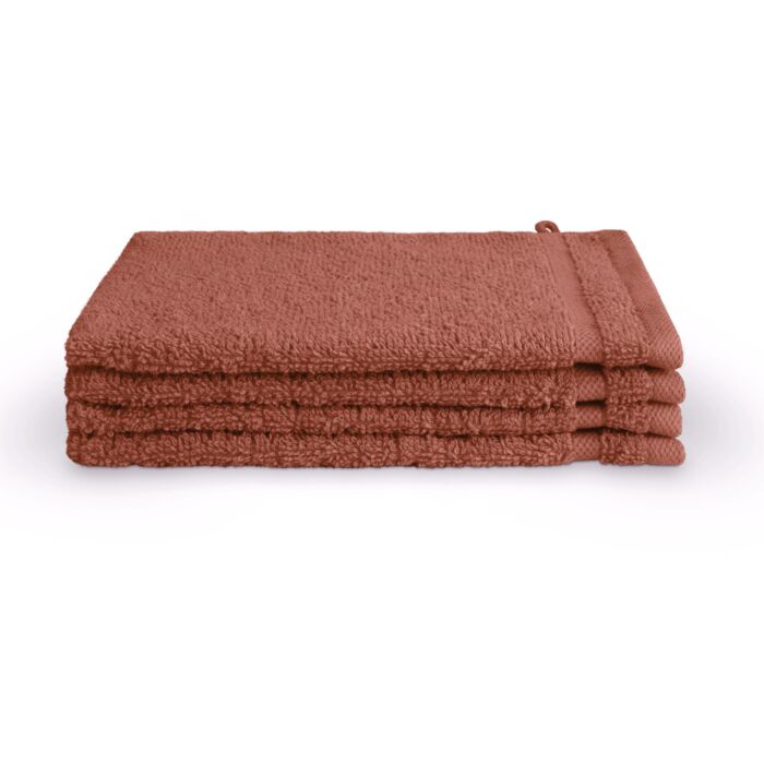Bath Basics waschlappen/waschhandschuh 16x21cm terra (4 stück)