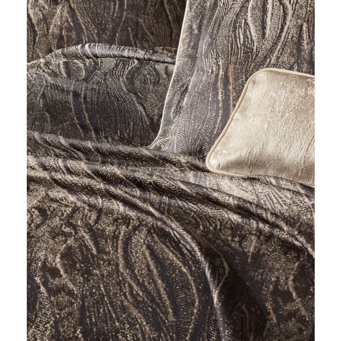 Smart tagesdecke-set 260x250cm polyester mit zierkissen und 2 zierkissenbezügen carita braun