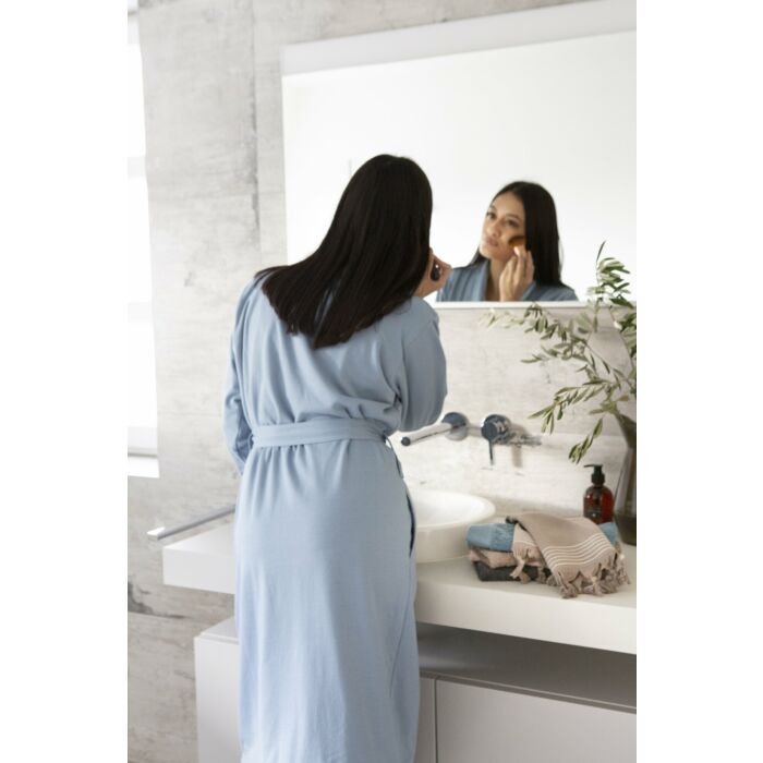 Soft Jersey Robe bademantel L/XL blau/weiß