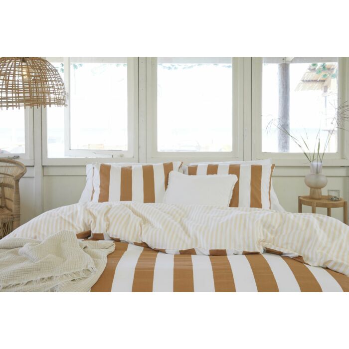 Classic Stripe bettwäsche 240x220cm cognac