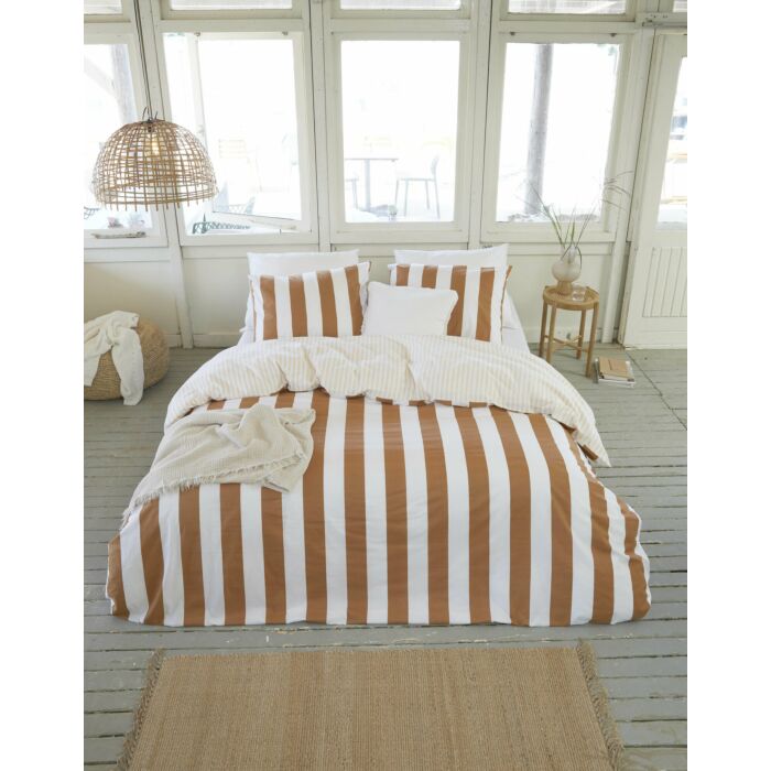 Classic Stripe bettwäsche 240x220cm cognac