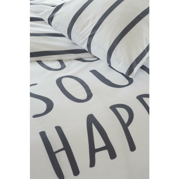 Happy Wake Up bettwäsche 135x200cm weiß/blau