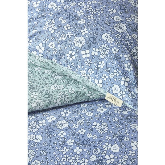 Retro Flowers bettwäsche 240x220cm blau/jade
