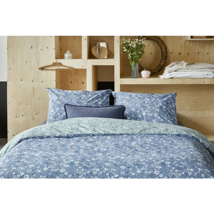 Retro Flowers bettwäsche 240x220cm blau/jade
