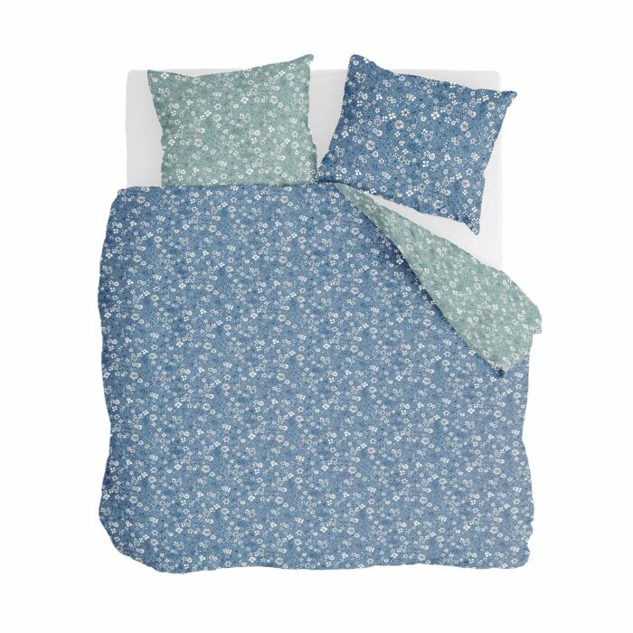 Retro Flowers bettwäsche 240x220cm blau/jade