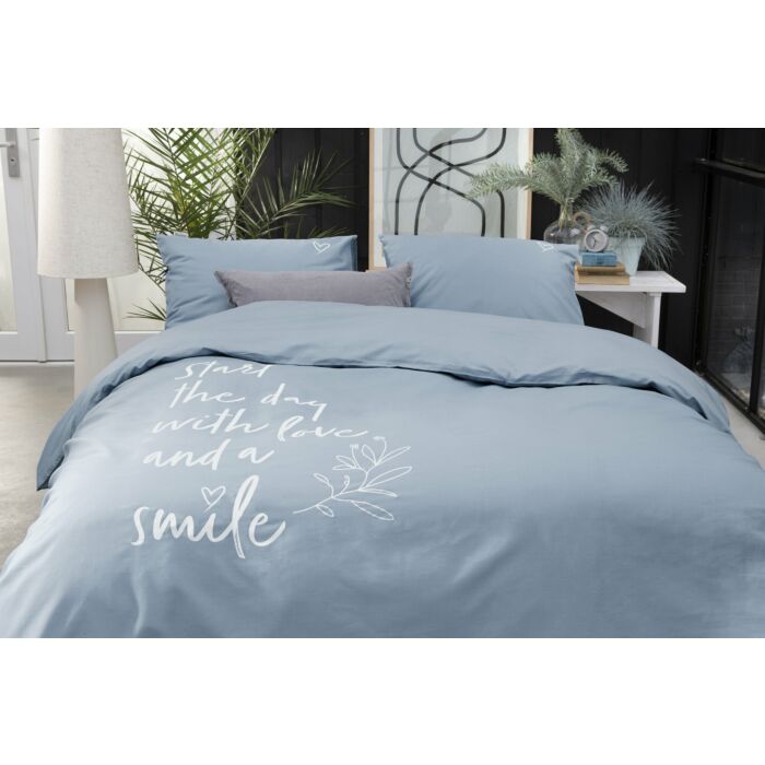 Smile weißh Love bettwäsche 200x220cm denim