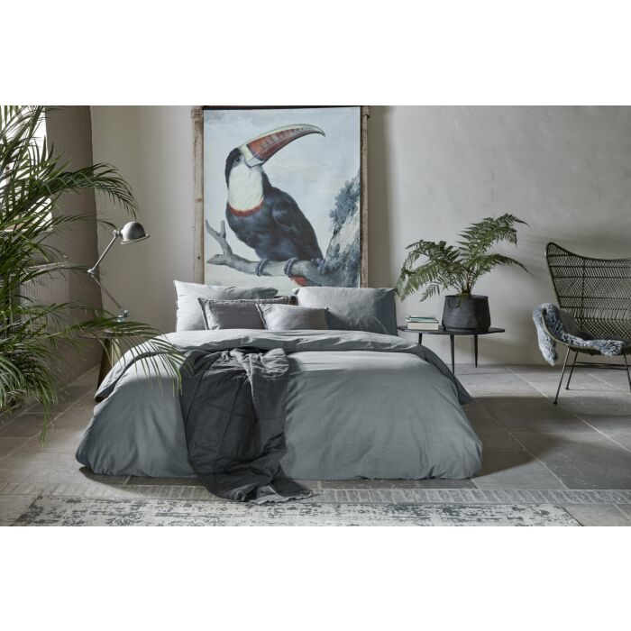 Vintage Cotton bettwäsche 240x220cm elefantengrau