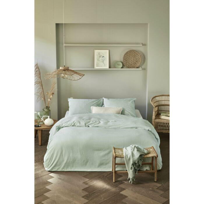 Vintage Cotton bettwäsche 240x220cm jade