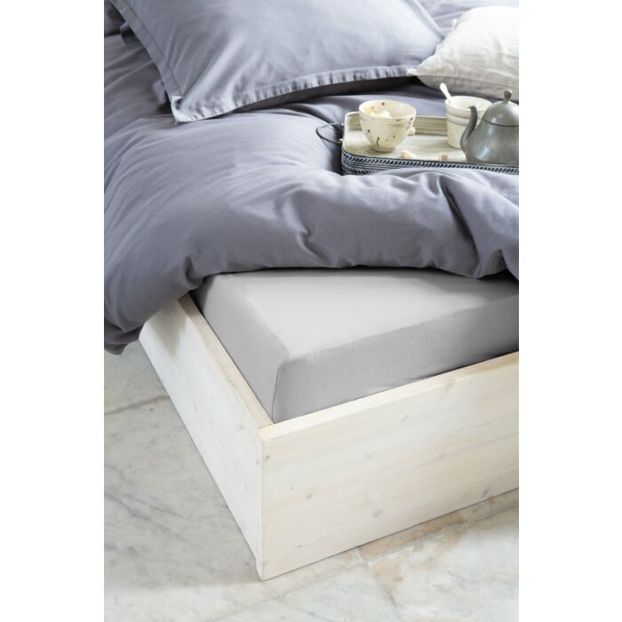 Jersey Stretch spannbettlaken 140x200/210cm grau