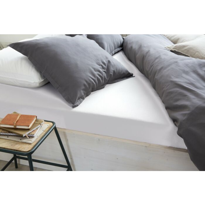 Jersey Stretch spannbettlaken 180x220cm weiß