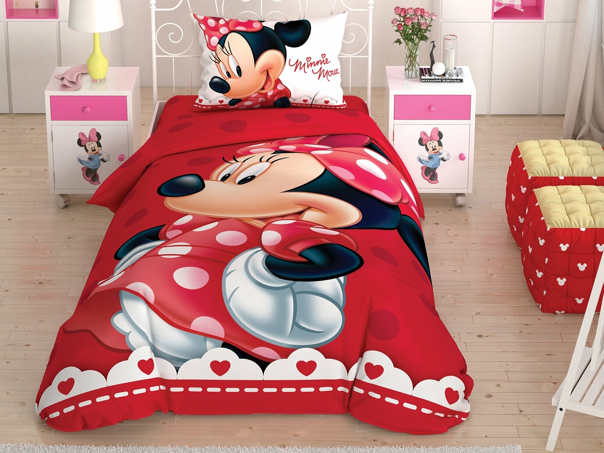 Disney Home - Minnie Maus Lovely Glitter kinder bettwäsche-set (lizenziert)