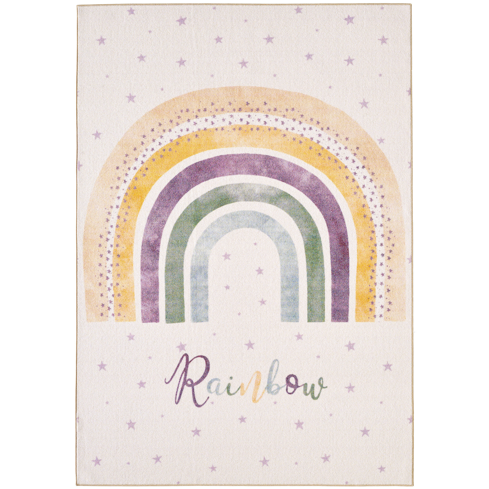 Play Regenbogen kinderteppich antirutsch rechteckig 160x230cm creme