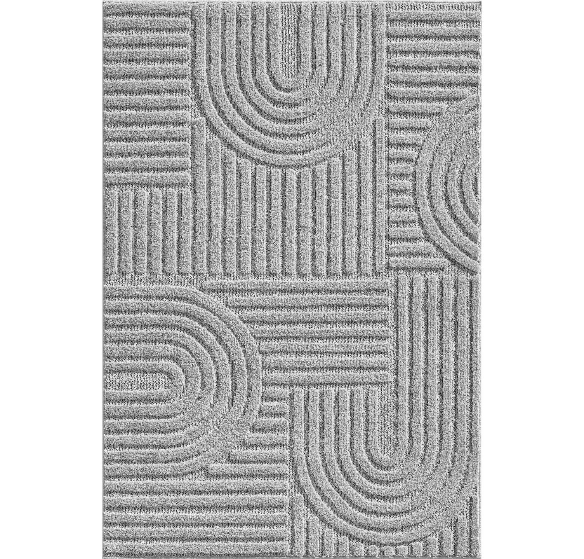 Art teppich hochflor rechteckig 280x370cm silber