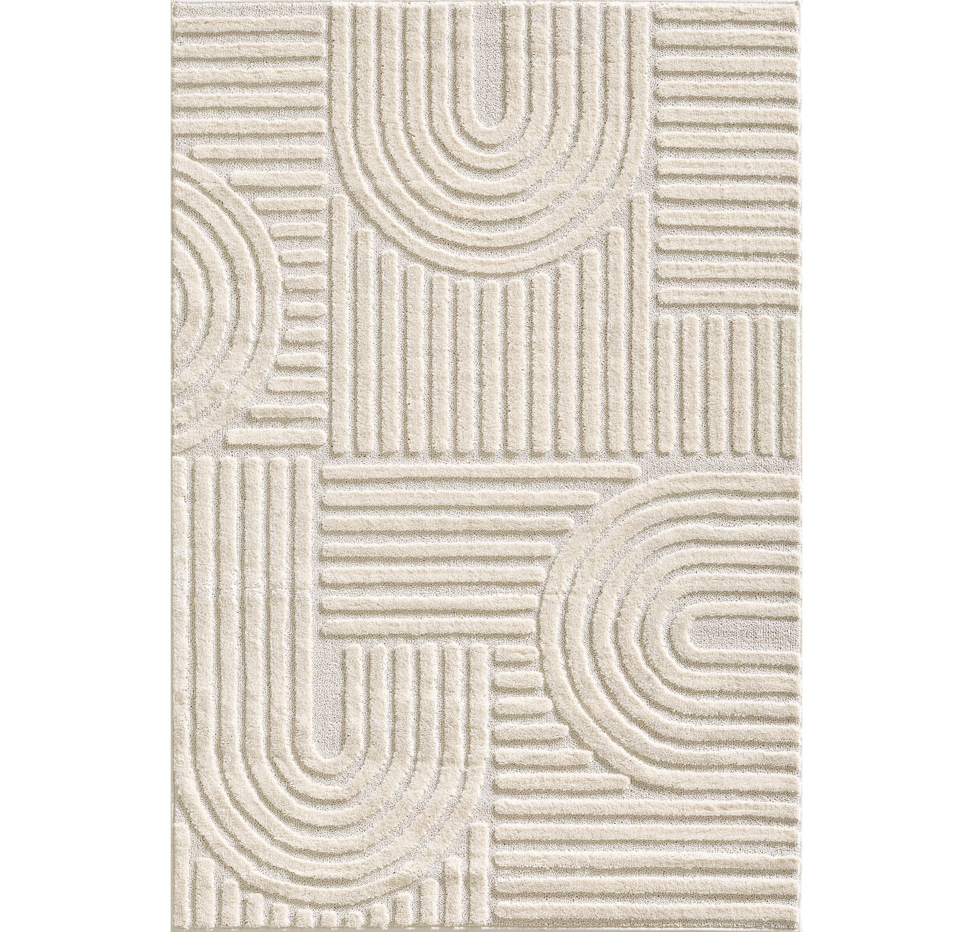 Art teppich hochflor rechteckig 120x170cm creme