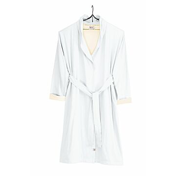 Soft Jersey Robe bademantel S/M weiß/kieselgrau