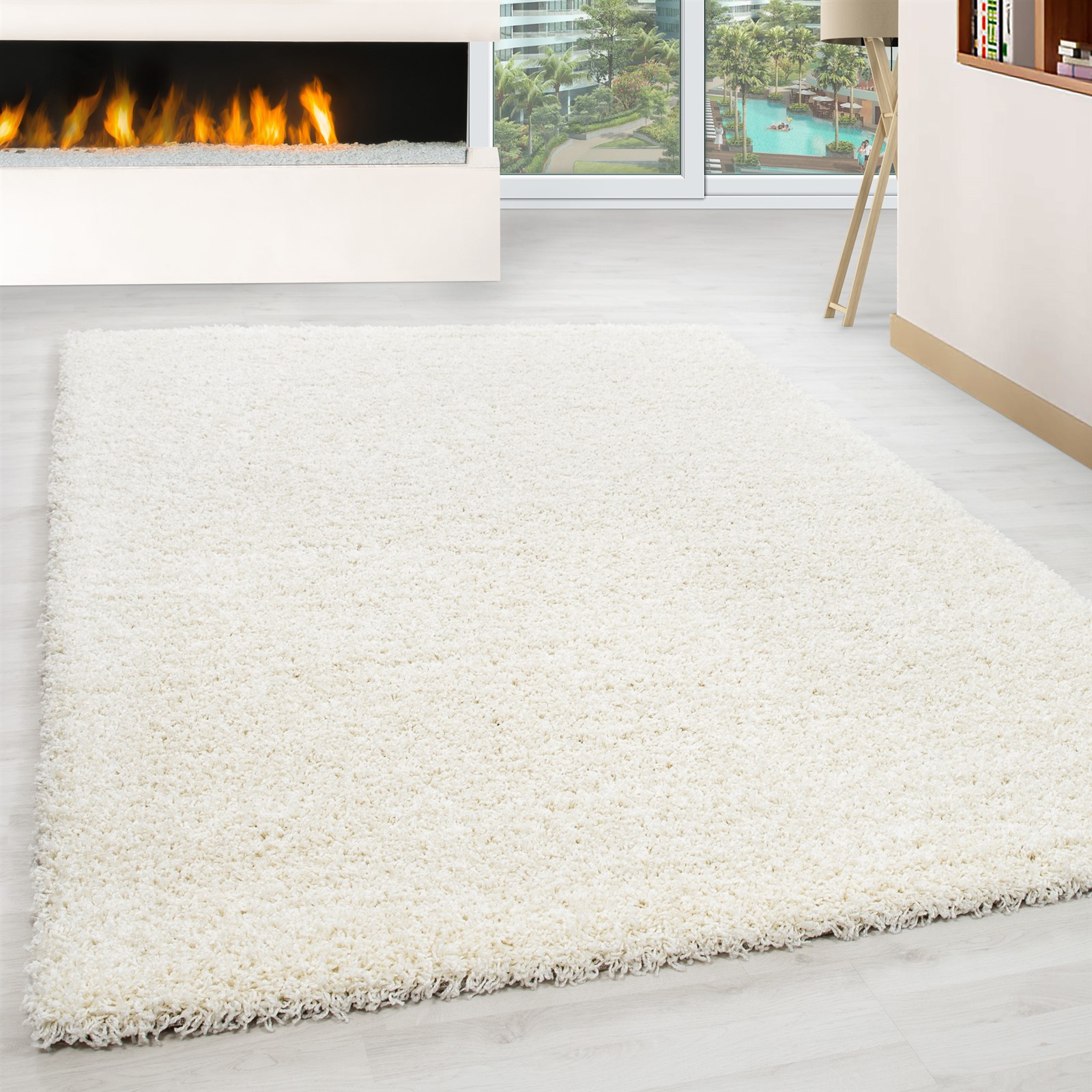 Life Shaggy teppich hochflor rechteckig 80x150cm creme