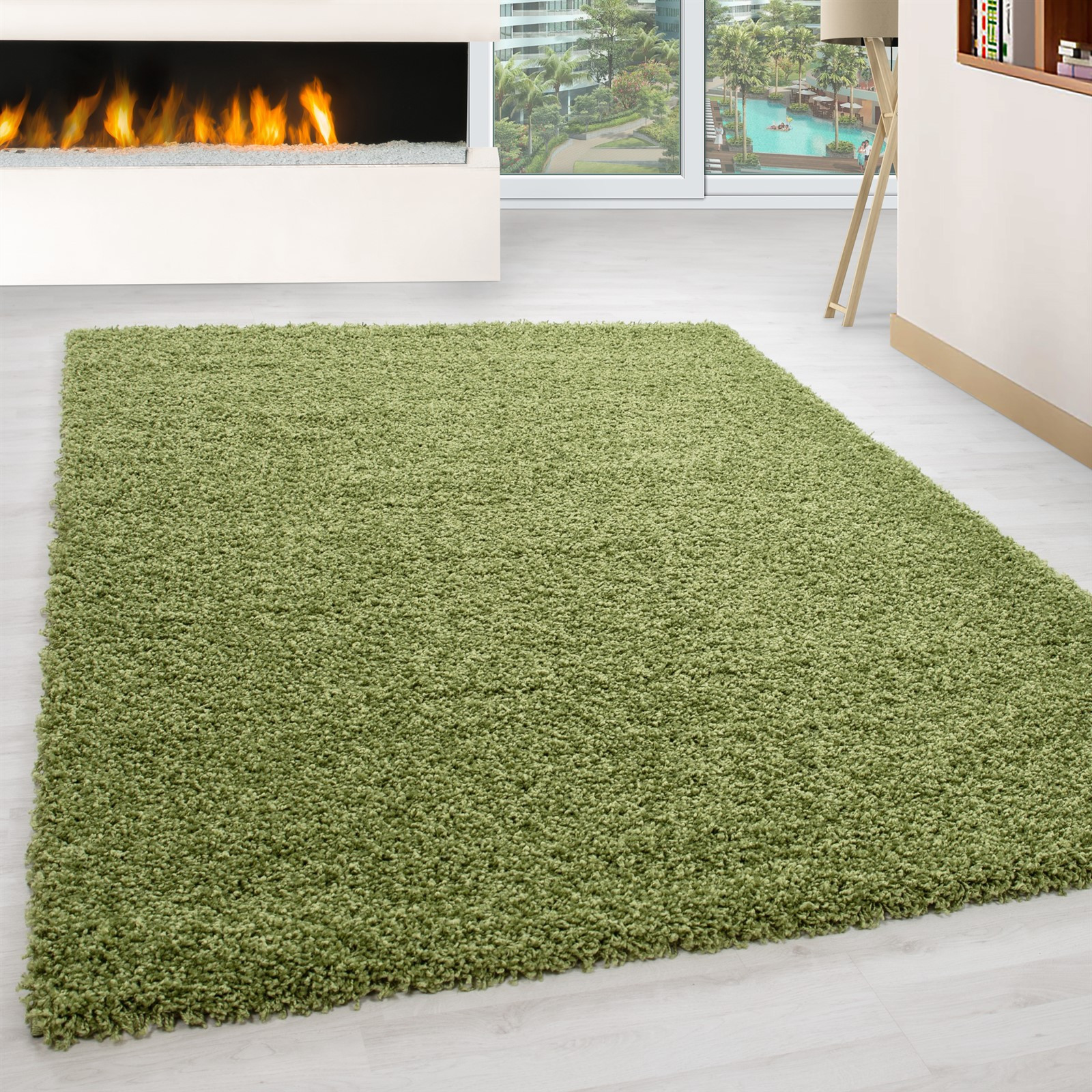 Life Shaggy teppich hochflor rechteckig 120x170cm grün