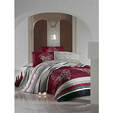 Saten Line bettwäsche-set 200x220cm satin azra bordeaux