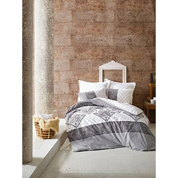 Bohem bettwäsche-set 200x220cm baumwolle renforce alope grau