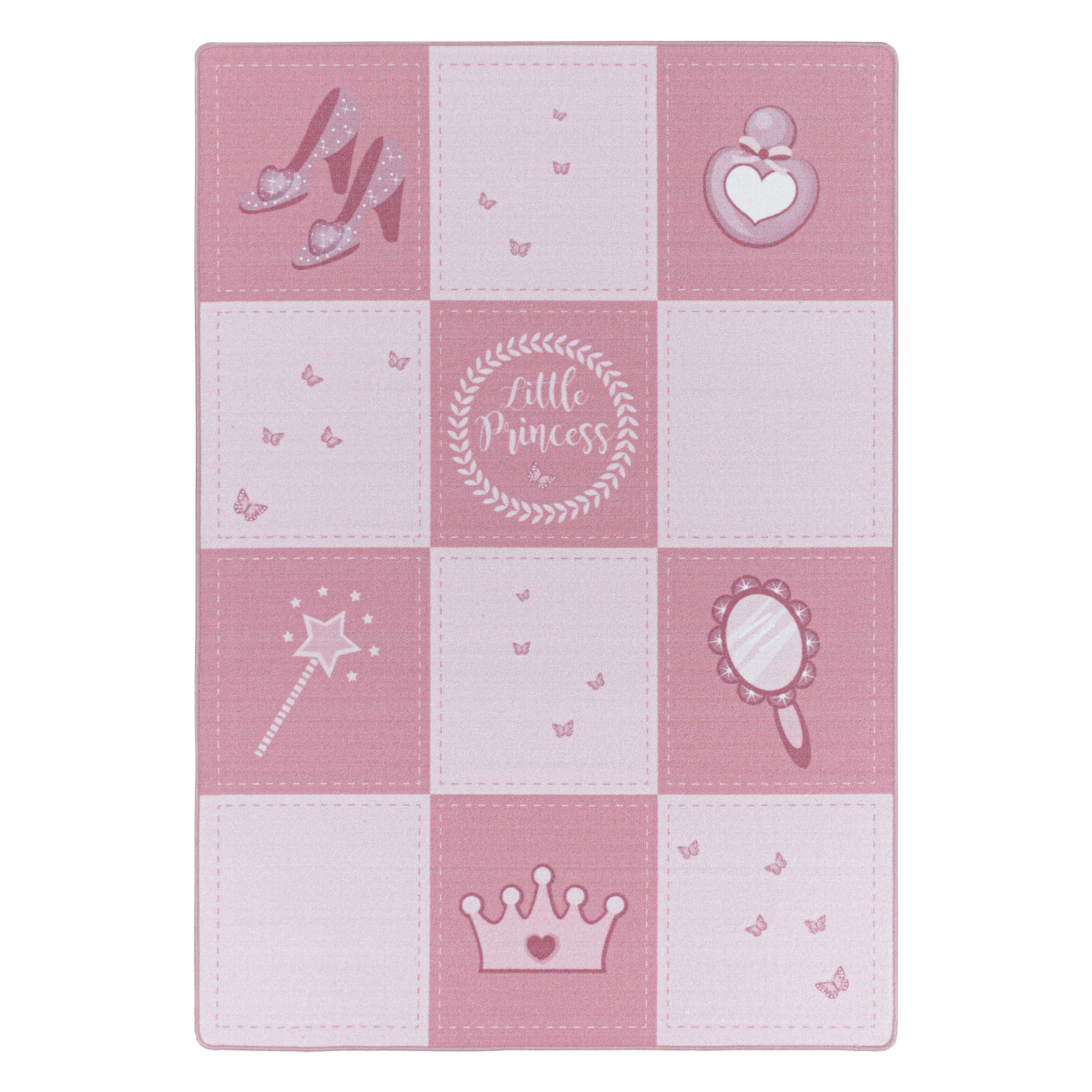 Play Little Princess anti-rutsch kinderzimmer spielmatte schlingenflor rechteckig 140x200cm rosa