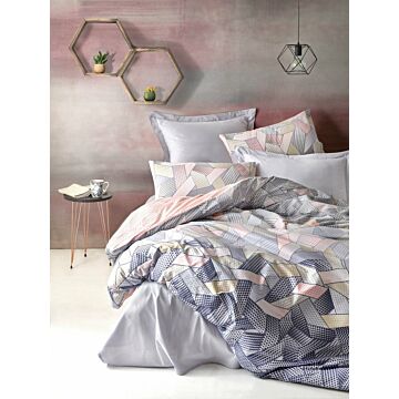 Mode Line bettwäsche-set 200x220cm baumwolle renforce dennis grau