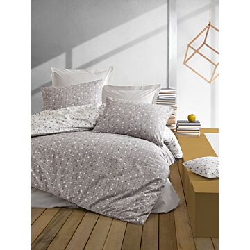 Minimal bettwäsche-set 200x220cm baumwolle renforce mottle nerz