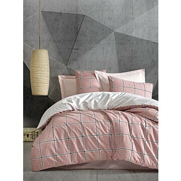 Minimal bettwäsche-set 200x220cm baumwolle renforce ronny pink