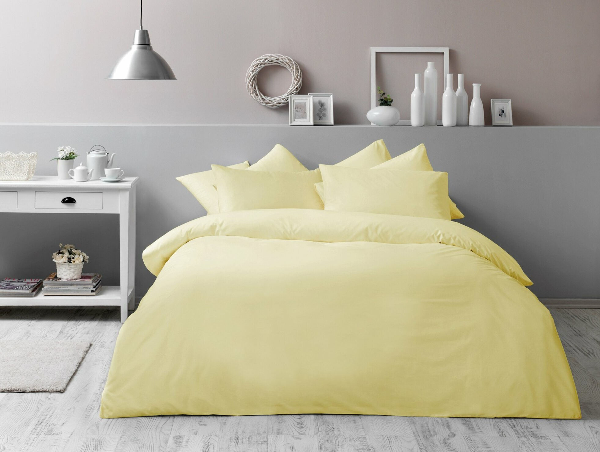 Basic renforce antibakterielle bettwäsche-set 200x220cm gelb