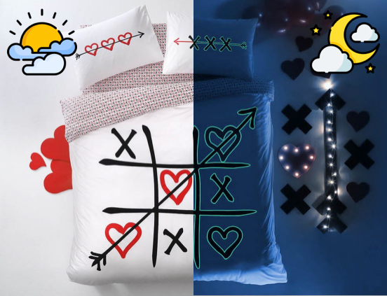 Xox Glow renforce bettwäsche-set 160x220cm weiß/rot