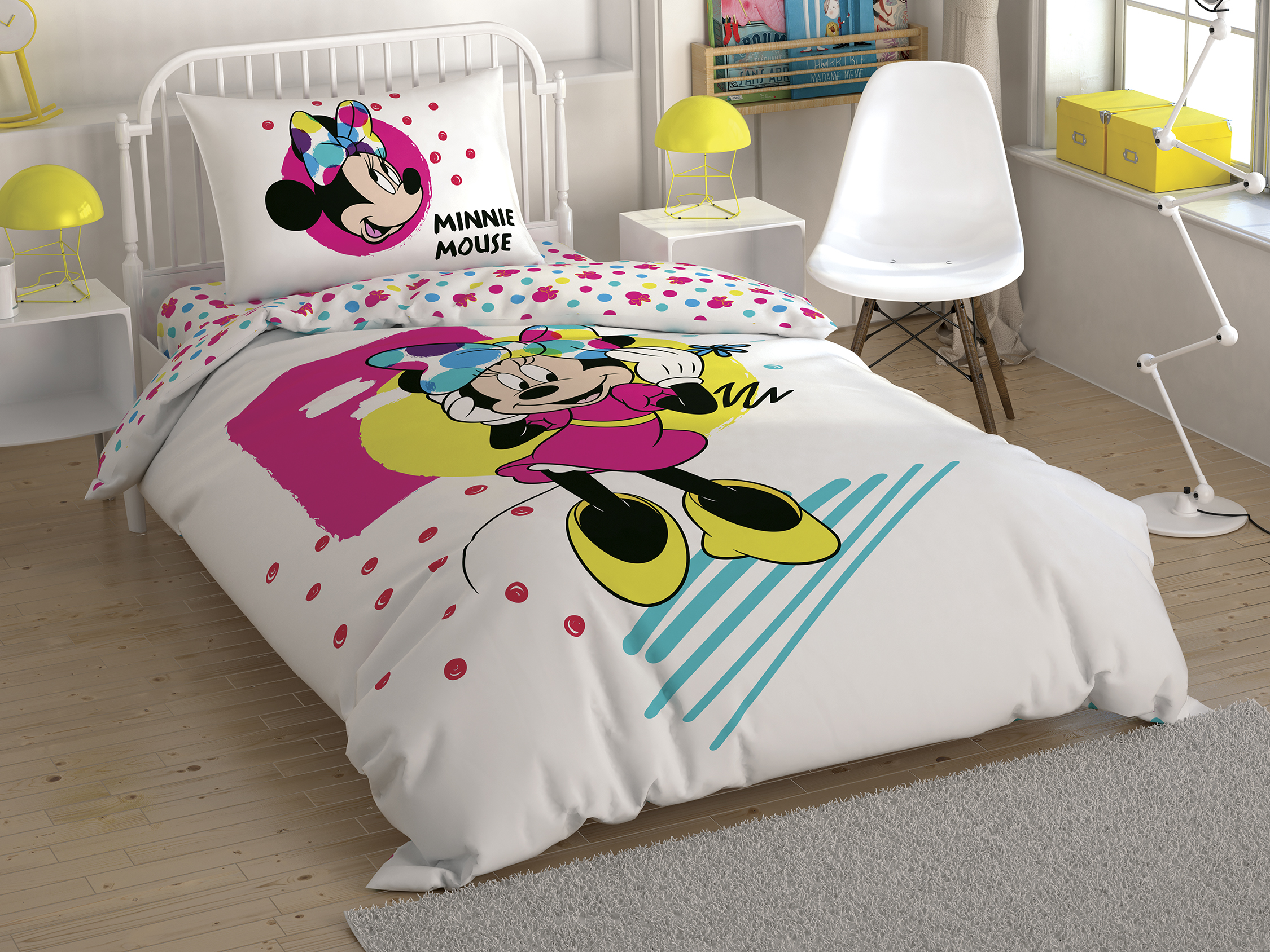 Disney Home - Minnie Maus Colour Mayhem kinder bettwäsche-set (lizenziert)