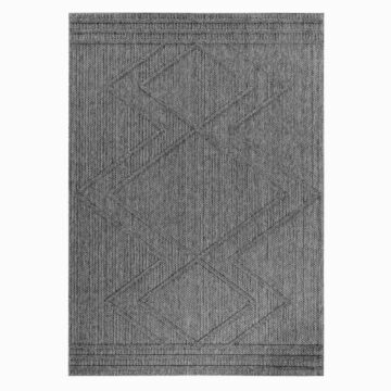 Patara Zigzag teppich indoor/outdoor läufer 80x250cm grau