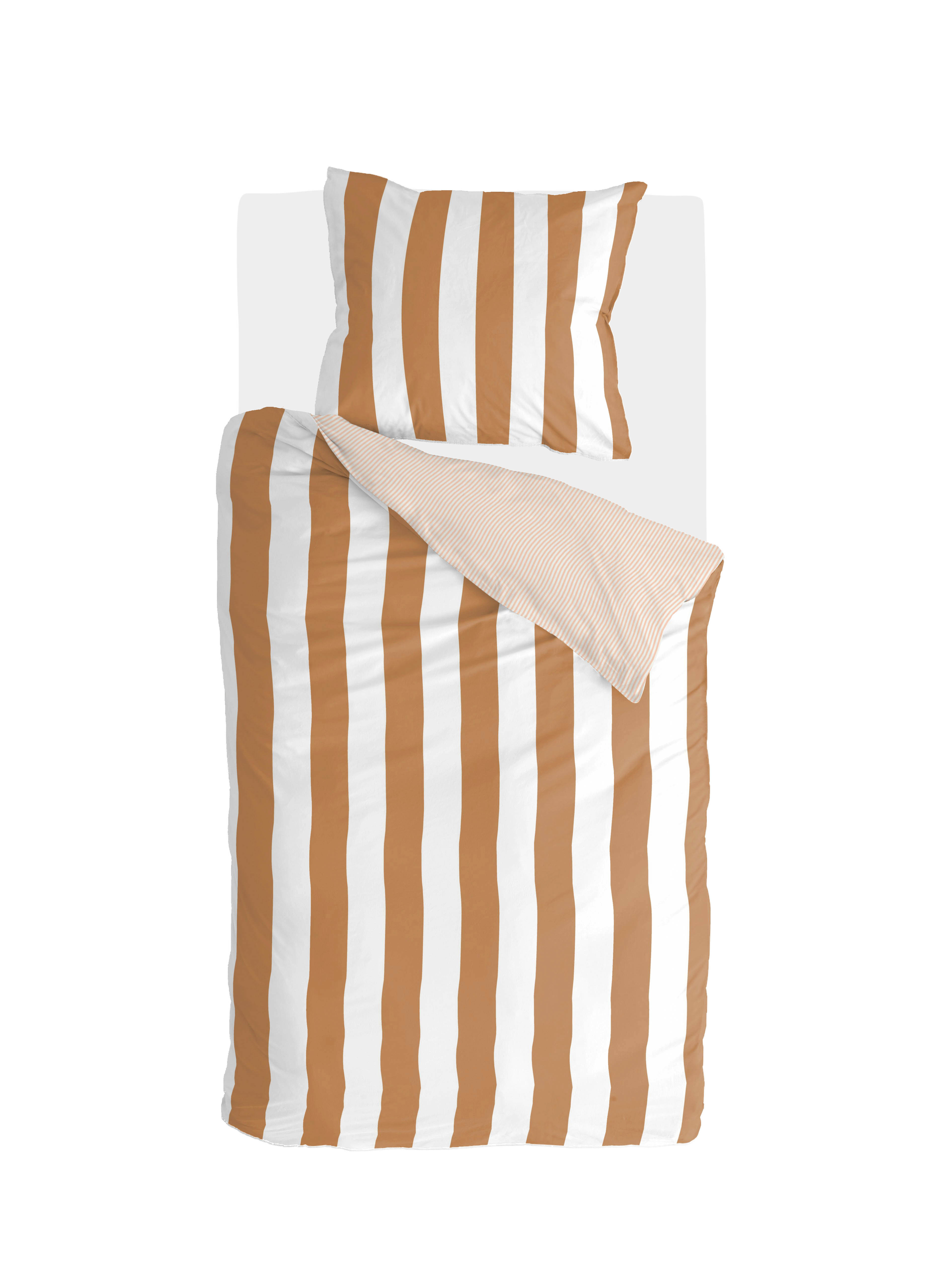 Classic Stripe bettwäsche 155x220cm cognac