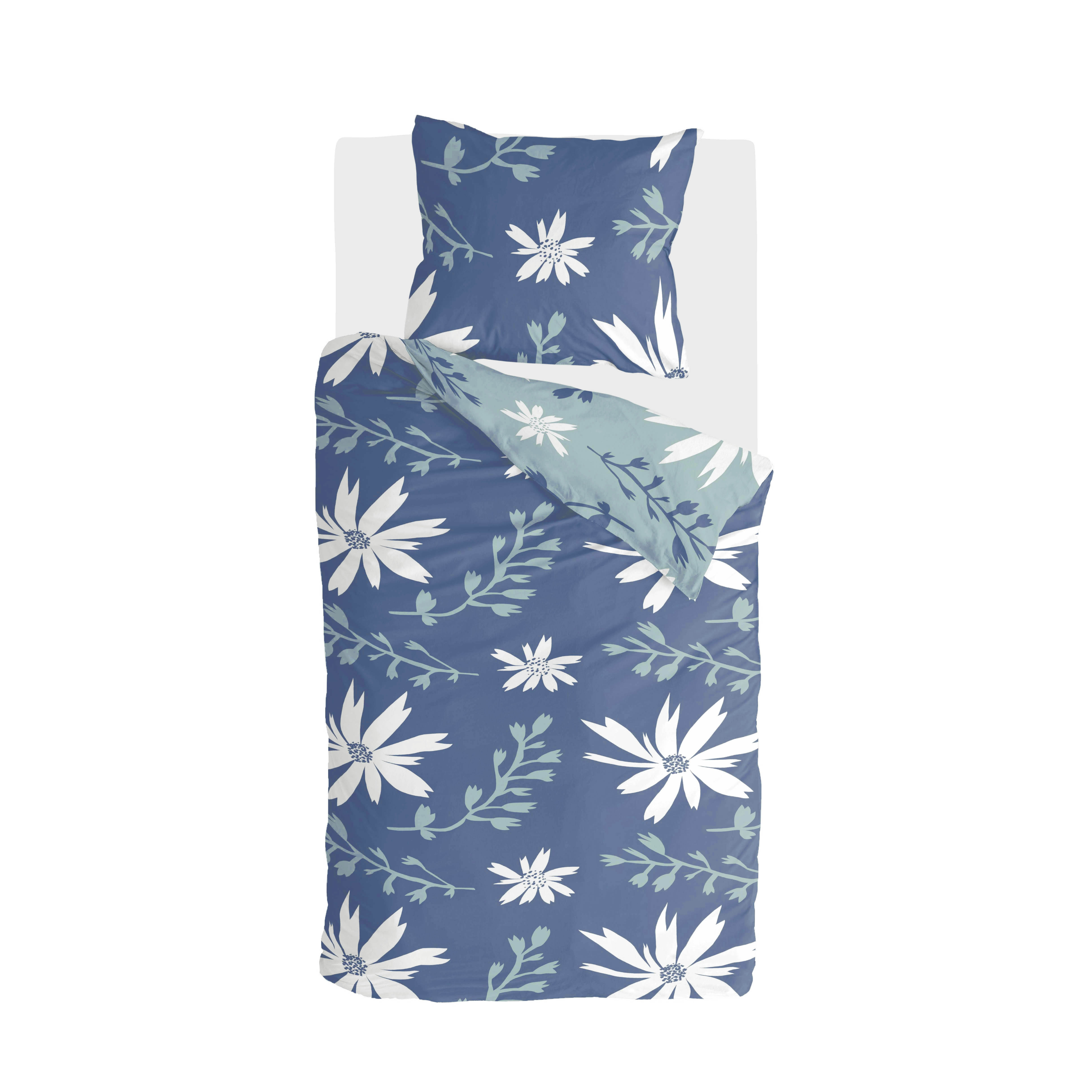 Favorite Flowers bettwäsche 155x220cm blau/jade