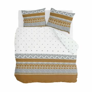Ikat Dreams bettwäsche 240x220cm weiß/cognac