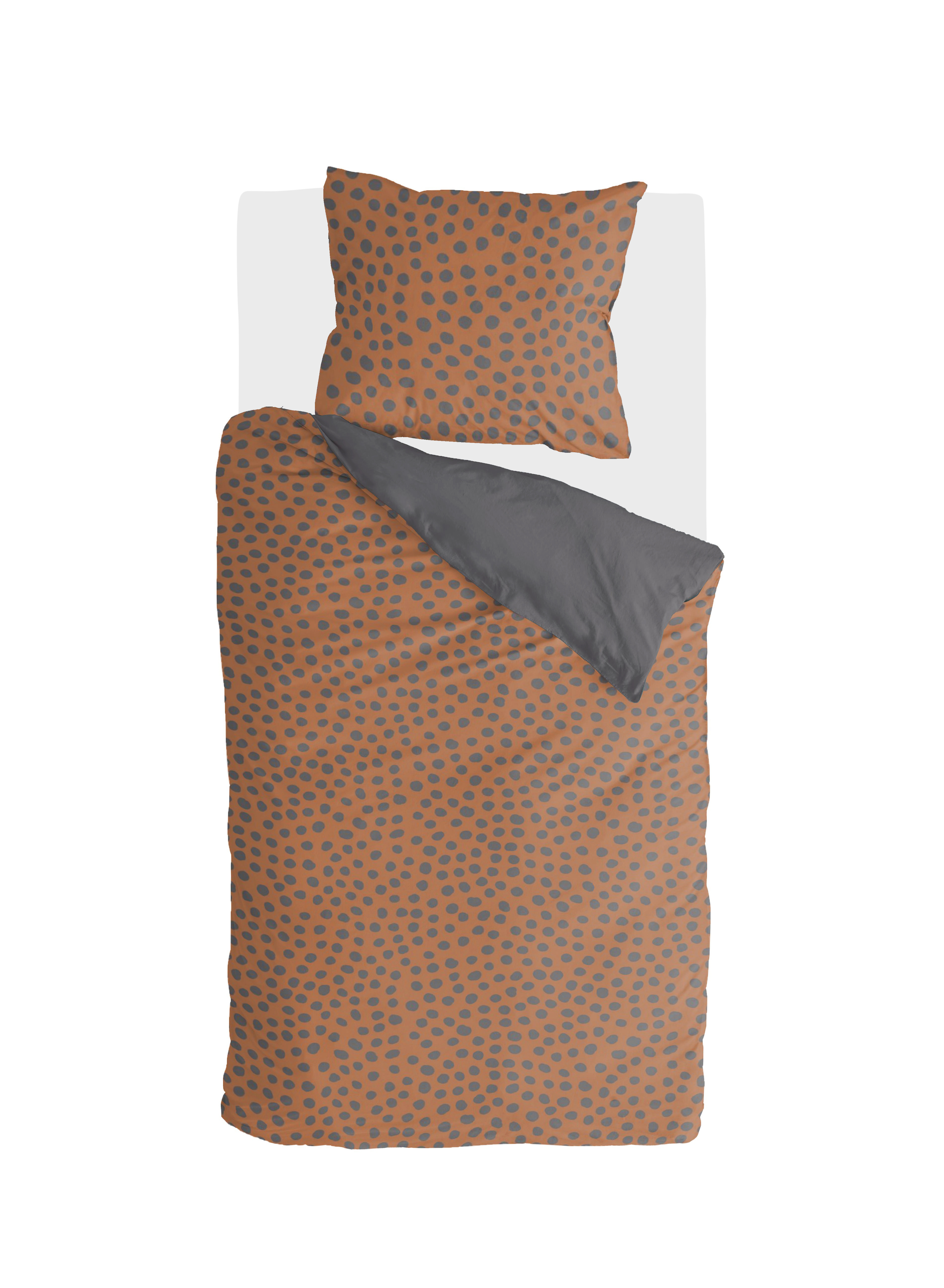 Spots & Dots bettwäsche 140x220cm cognac