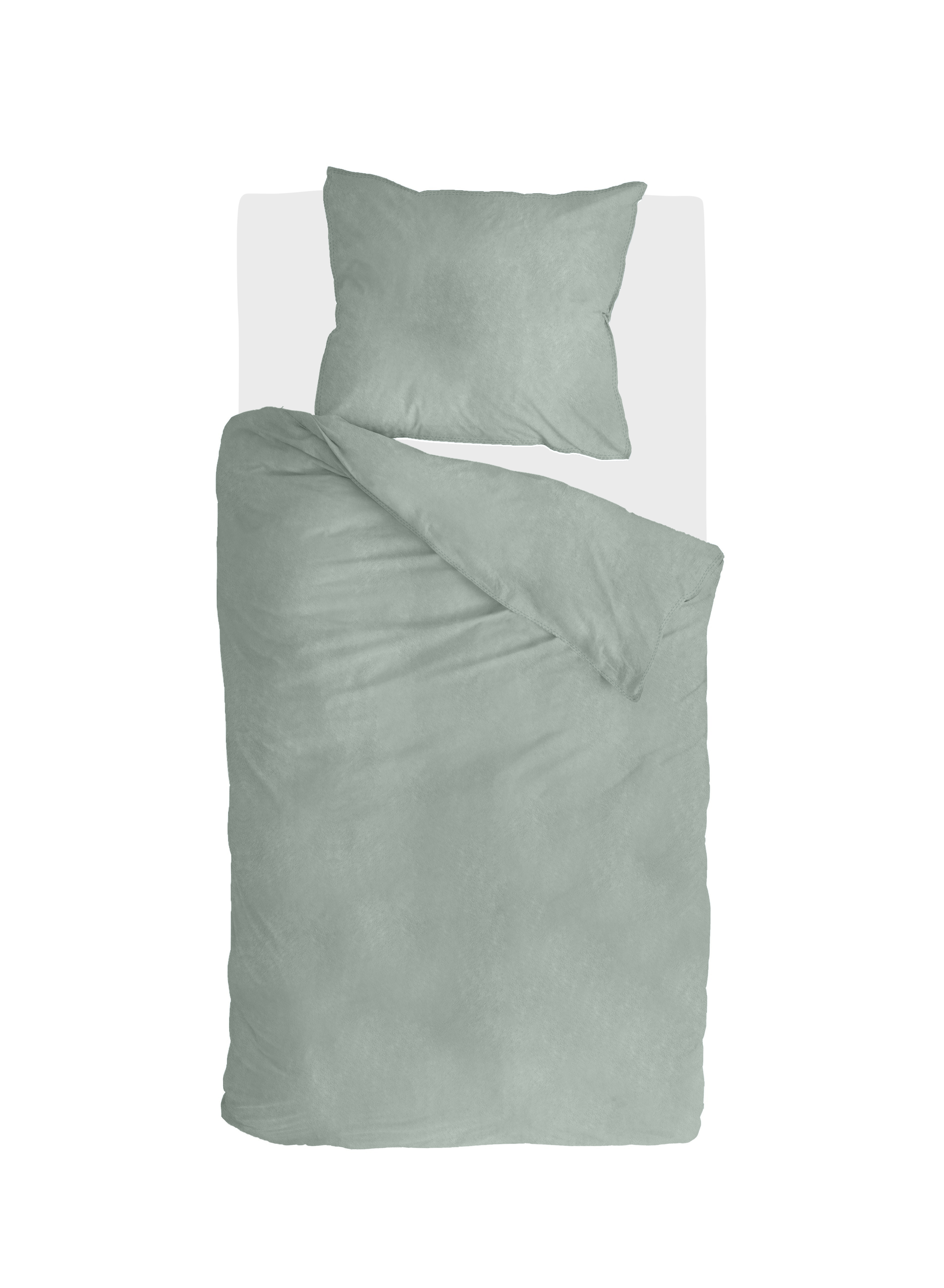 Vintage Flannel bettwäsche 155x220cm jade