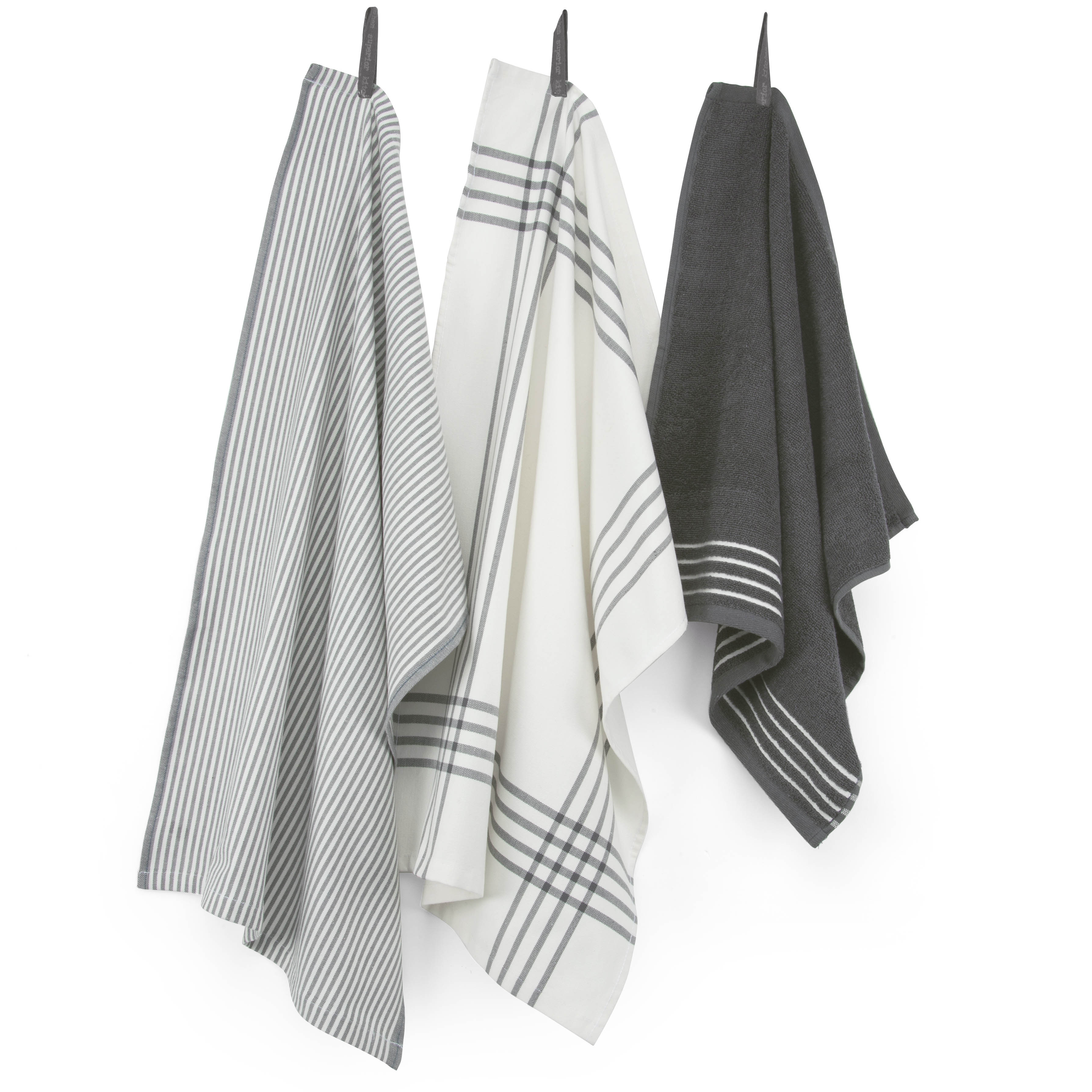 Superior küchentuch-set 50x70cm (2 stück) und 50x50cm (1 stück) anthrazit