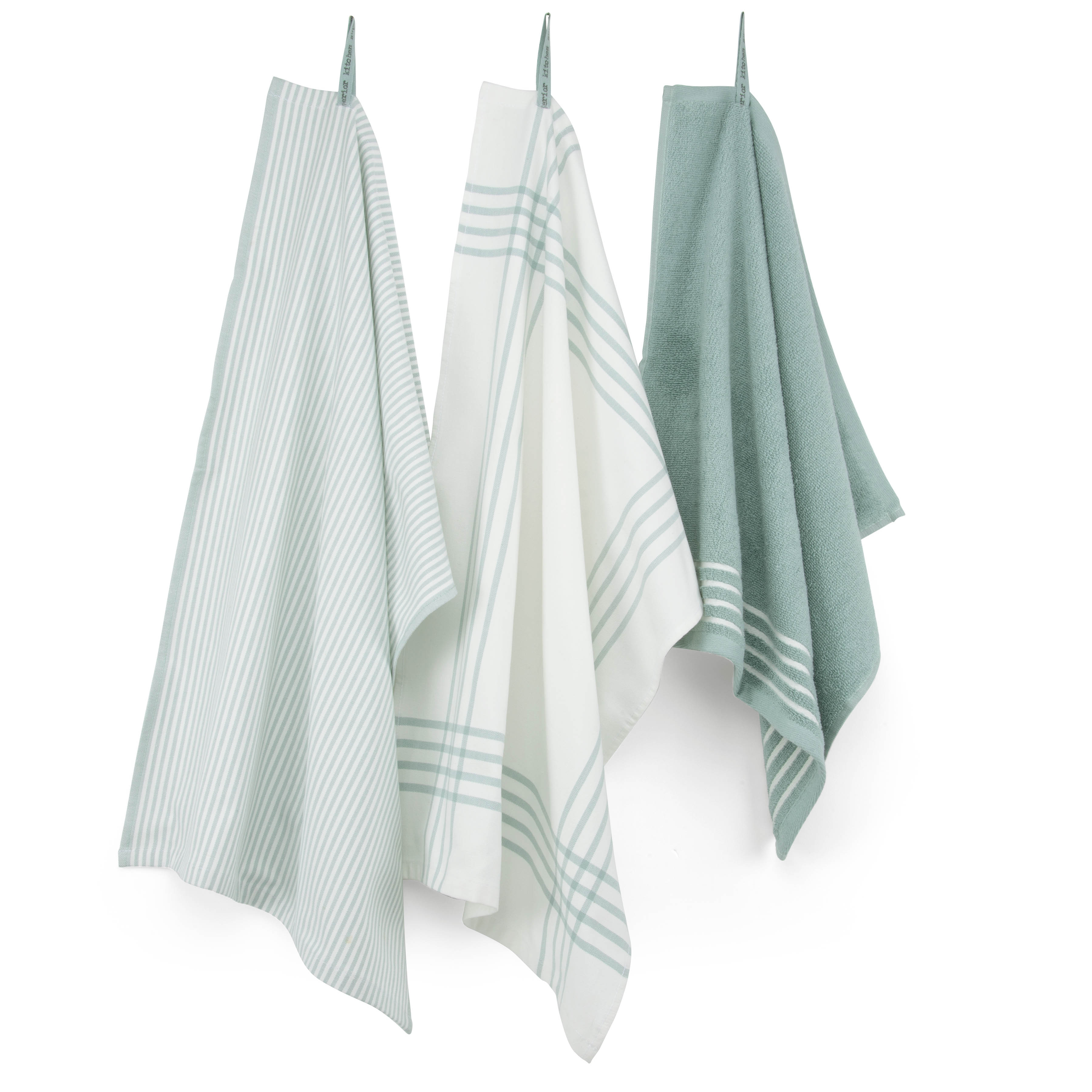 Superior küchentuch-set 50x70cm (2 stück) und 50x50cm (1 stück) jade